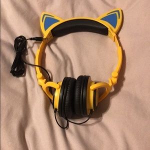 Yellow Cat Eared Headphones